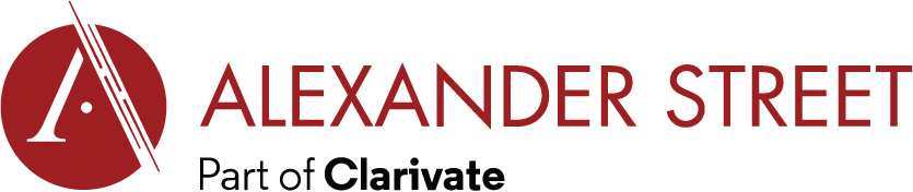 Alexander Street, part of Clarivate logo
