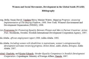 Women and Social Movements, Development in the Global South Bibliography