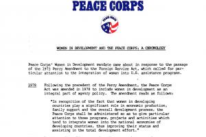 Records of the Peace Corps, 1961 - 2000. Women in Development (WID) Program Files, 1974 - 1988